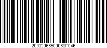 Código de barras (EAN, GTIN, SKU, ISBN): '20332066500069P046'