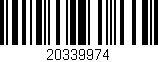 Código de barras (EAN, GTIN, SKU, ISBN): '20339974'