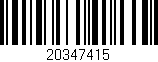 Código de barras (EAN, GTIN, SKU, ISBN): '20347415'