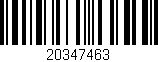 Código de barras (EAN, GTIN, SKU, ISBN): '20347463'