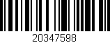 Código de barras (EAN, GTIN, SKU, ISBN): '20347598'