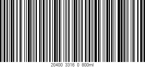 Código de barras (EAN, GTIN, SKU, ISBN): '20400_3316_0_800ml'