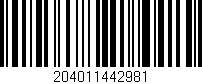 Código de barras (EAN, GTIN, SKU, ISBN): '204011442981'