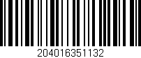 Código de barras (EAN, GTIN, SKU, ISBN): '204016351132'