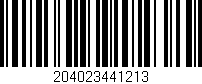 Código de barras (EAN, GTIN, SKU, ISBN): '204023441213'
