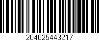 Código de barras (EAN, GTIN, SKU, ISBN): '204025443217'