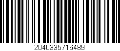 Código de barras (EAN, GTIN, SKU, ISBN): '2040335716489'