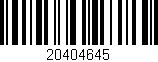 Código de barras (EAN, GTIN, SKU, ISBN): '20404645'