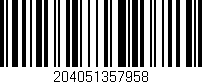 Código de barras (EAN, GTIN, SKU, ISBN): '204051357958'