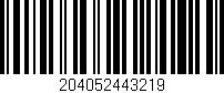 Código de barras (EAN, GTIN, SKU, ISBN): '204052443219'