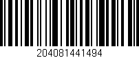 Código de barras (EAN, GTIN, SKU, ISBN): '204081441494'
