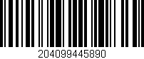 Código de barras (EAN, GTIN, SKU, ISBN): '204099445890'
