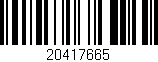 Código de barras (EAN, GTIN, SKU, ISBN): '20417665'