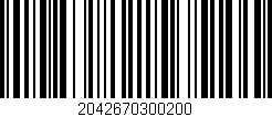 Código de barras (EAN, GTIN, SKU, ISBN): '2042670300200'