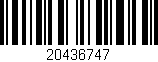 Código de barras (EAN, GTIN, SKU, ISBN): '20436747'