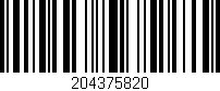 Código de barras (EAN, GTIN, SKU, ISBN): '204375820'