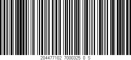 Código de barras (EAN, GTIN, SKU, ISBN): '204477102_7000325_0_S'