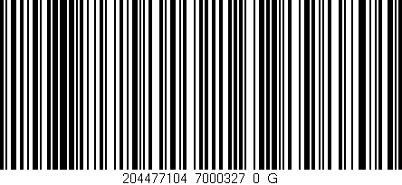 Código de barras (EAN, GTIN, SKU, ISBN): '204477104_7000327_0_G'