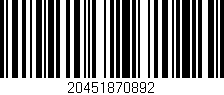 Código de barras (EAN, GTIN, SKU, ISBN): '20451870892'