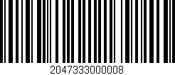 Código de barras (EAN, GTIN, SKU, ISBN): '2047333000008'