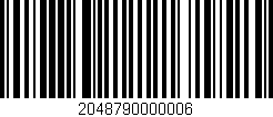 Código de barras (EAN, GTIN, SKU, ISBN): '2048790000006'