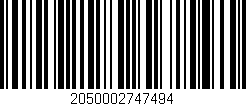 Código de barras (EAN, GTIN, SKU, ISBN): '2050002747494'