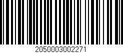Código de barras (EAN, GTIN, SKU, ISBN): '2050003002271'