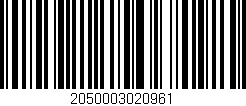 Código de barras (EAN, GTIN, SKU, ISBN): '2050003020961'