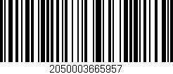 Código de barras (EAN, GTIN, SKU, ISBN): '2050003665957'