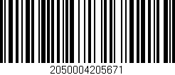 Código de barras (EAN, GTIN, SKU, ISBN): '2050004205671'
