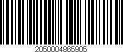 Código de barras (EAN, GTIN, SKU, ISBN): '2050004865905'