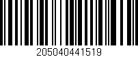 Código de barras (EAN, GTIN, SKU, ISBN): '205040441519'