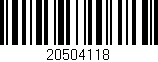 Código de barras (EAN, GTIN, SKU, ISBN): '20504118'