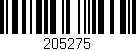 Código de barras (EAN, GTIN, SKU, ISBN): '205275'