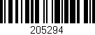 Código de barras (EAN, GTIN, SKU, ISBN): '205294'