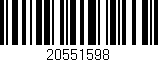 Código de barras (EAN, GTIN, SKU, ISBN): '20551598'