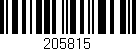 Código de barras (EAN, GTIN, SKU, ISBN): '205815'