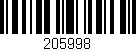 Código de barras (EAN, GTIN, SKU, ISBN): '205998'