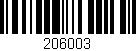 Código de barras (EAN, GTIN, SKU, ISBN): '206003'