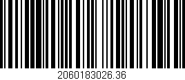 Código de barras (EAN, GTIN, SKU, ISBN): '2060183026.36'