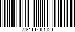 Código de barras (EAN, GTIN, SKU, ISBN): '2061107001039'