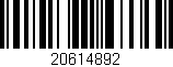 Código de barras (EAN, GTIN, SKU, ISBN): '20614892'