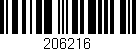 Código de barras (EAN, GTIN, SKU, ISBN): '206216'
