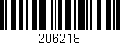 Código de barras (EAN, GTIN, SKU, ISBN): '206218'