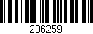 Código de barras (EAN, GTIN, SKU, ISBN): '206259'