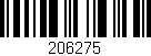 Código de barras (EAN, GTIN, SKU, ISBN): '206275'