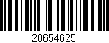 Código de barras (EAN, GTIN, SKU, ISBN): '20654625'