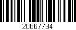 Código de barras (EAN, GTIN, SKU, ISBN): '20667794'