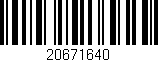 Código de barras (EAN, GTIN, SKU, ISBN): '20671640'