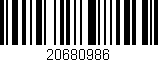 Código de barras (EAN, GTIN, SKU, ISBN): '20680986'